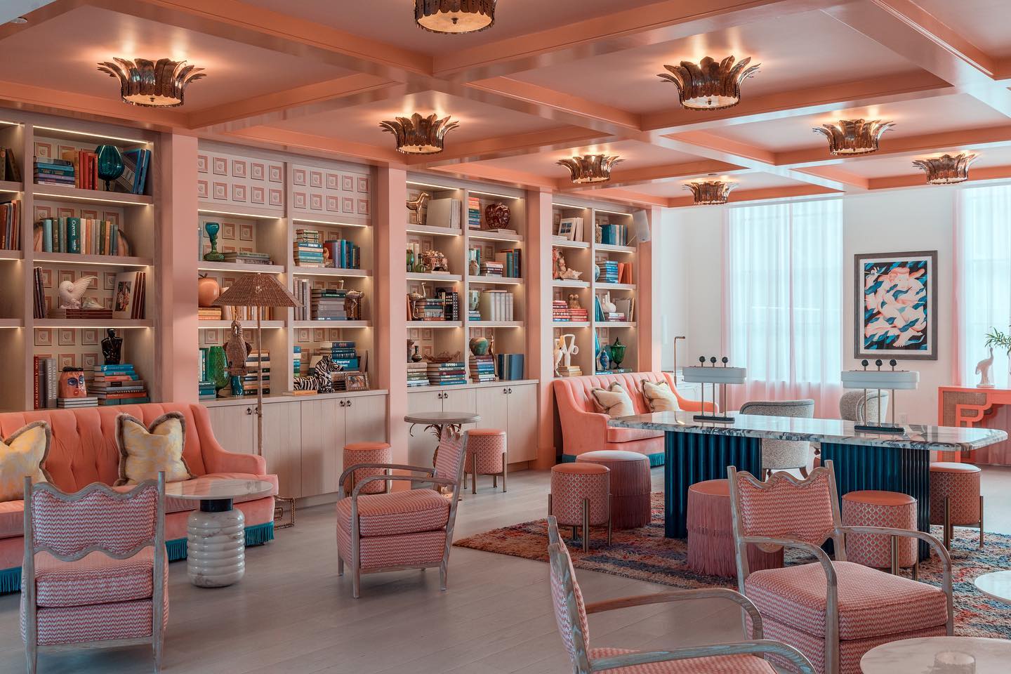 Bibliothèque, Goodtime Hotel, Miami, Floride, USA © Goodtime