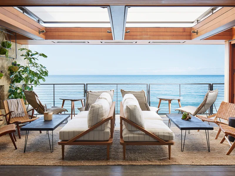 Vue sur l'océan en mode confort, Little Beach House Malibu, Californie, USA © Soho House