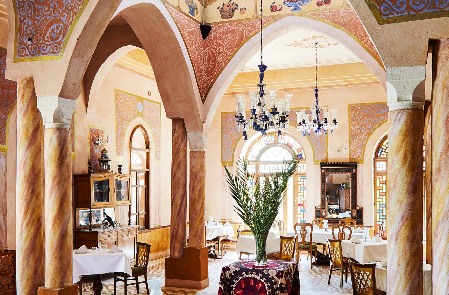 Restaurant, Grande salle, Hôtel Al Moudira, Louxor, Égypte © Al Moudira