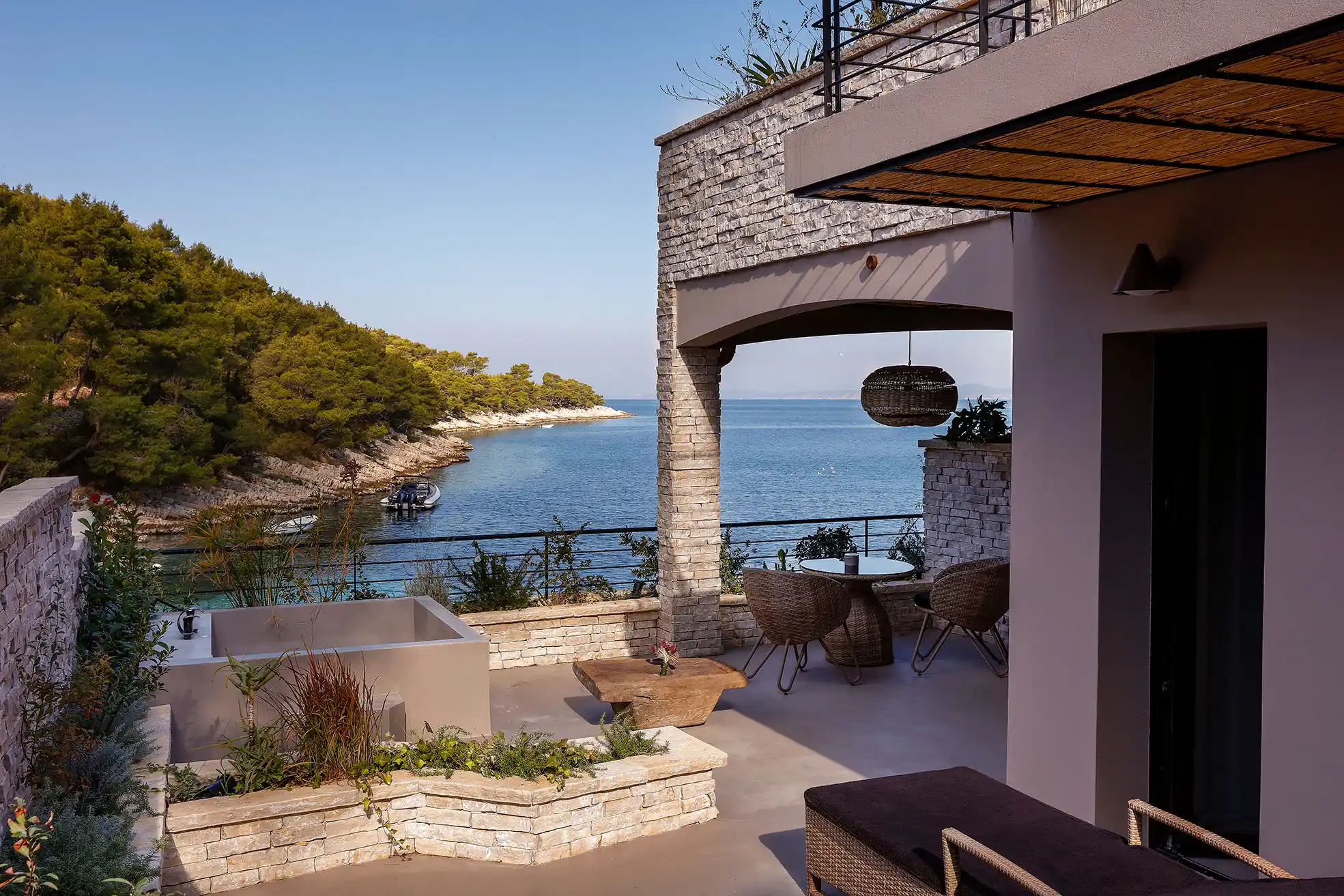 Terrasse, Chambre Cocoon, Little Green Bay, Hvar, Croatie © Nebesa d.o.o