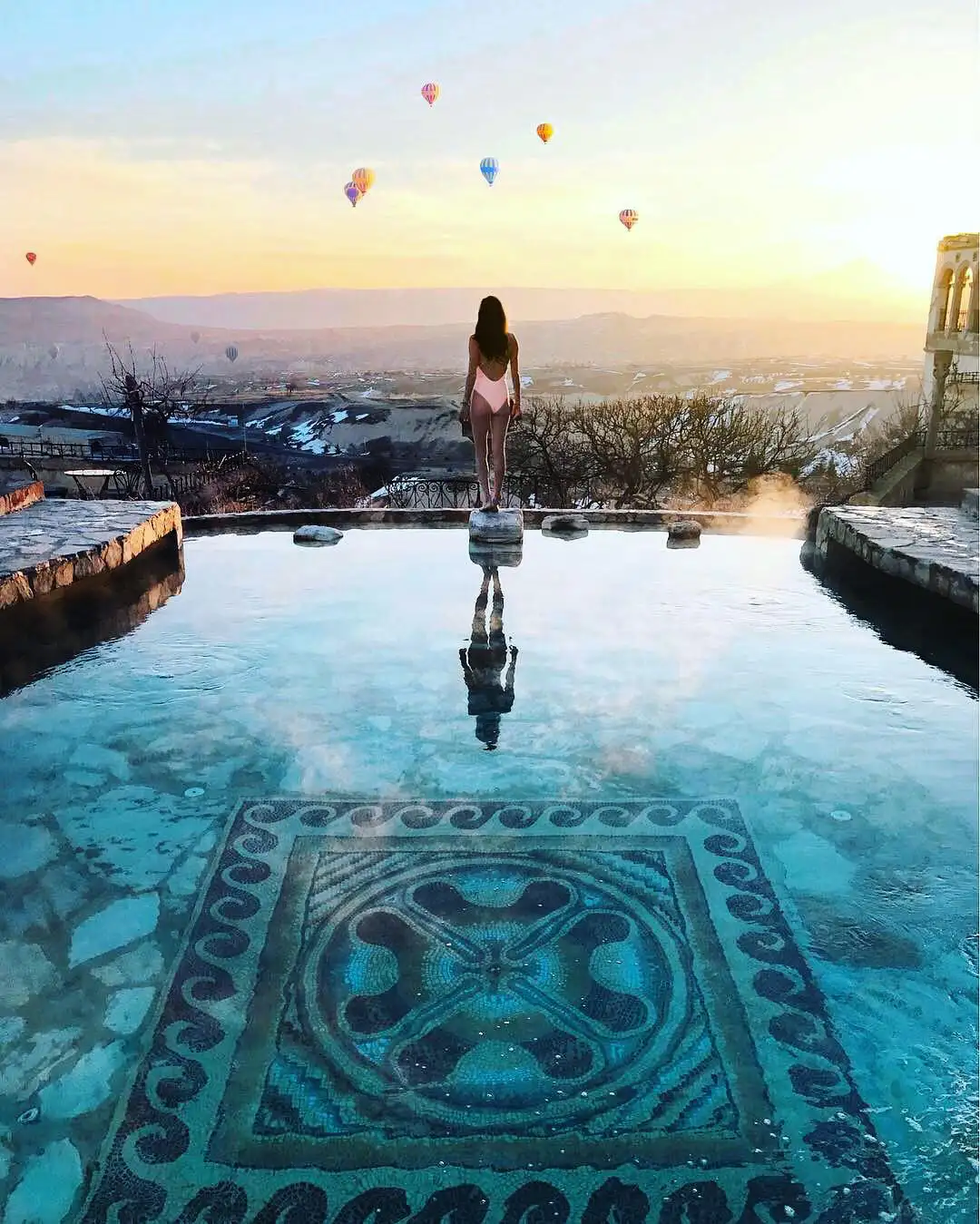 Piscine à débordement, Museum Hotel, Uçhisar, Cappadoce, Turquie © Museum Hotel