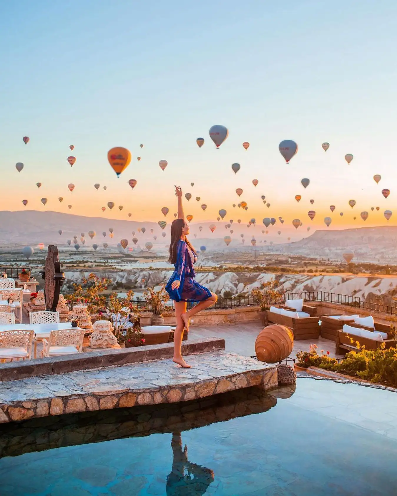 Piscine et vue sur la vallée, Museum Hotel, Uçhisar, Cappadoce, Turquie © Museum Hotel