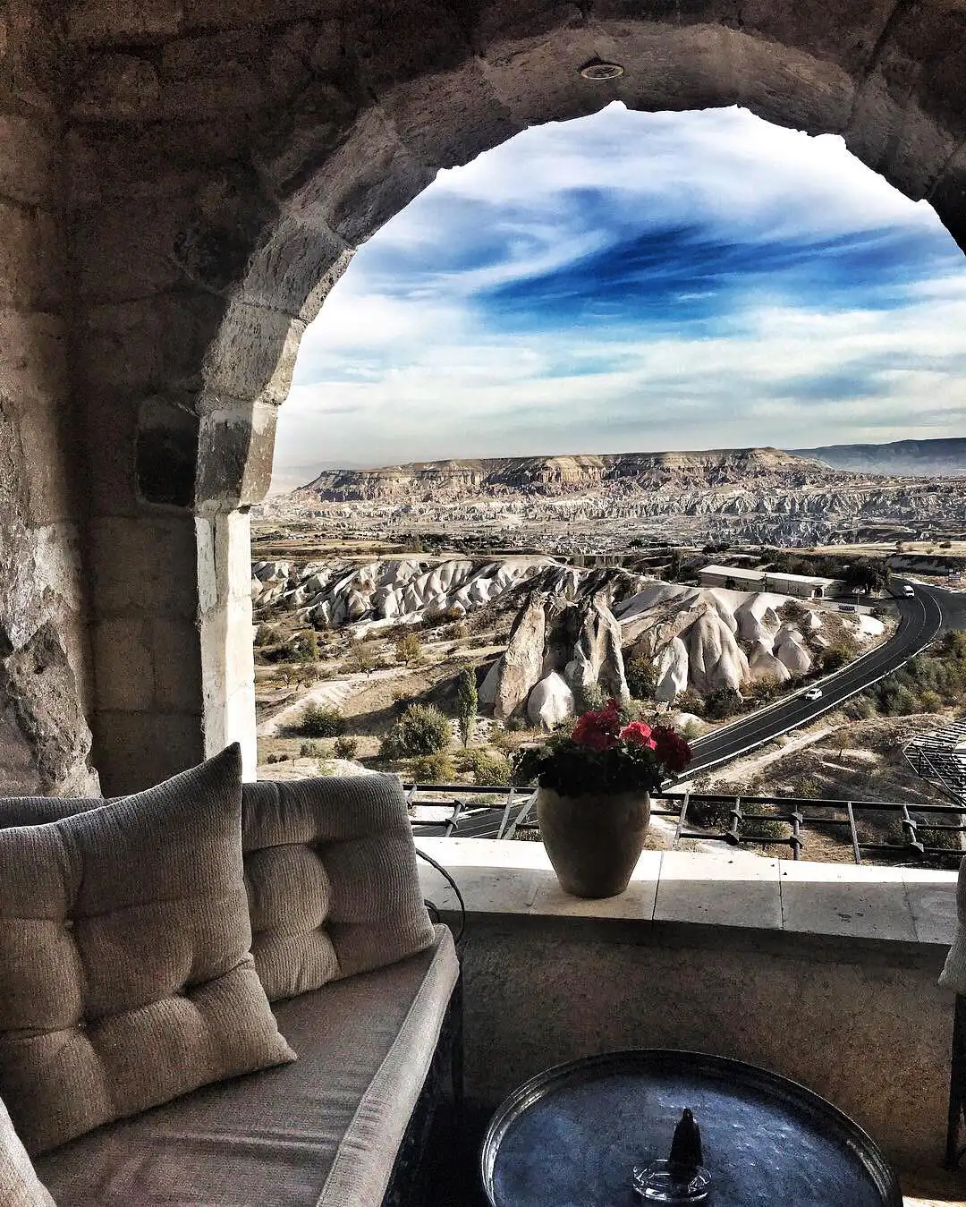 Vue depuis la terrasse, Museum Hotel, Uçhisar, Cappadoce, Turquie © Museum Hotel